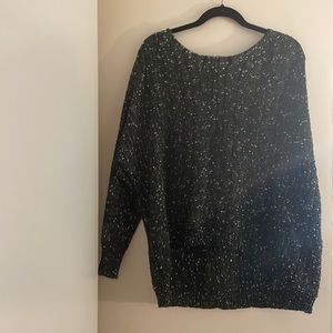 green speckled thrifted sweater
